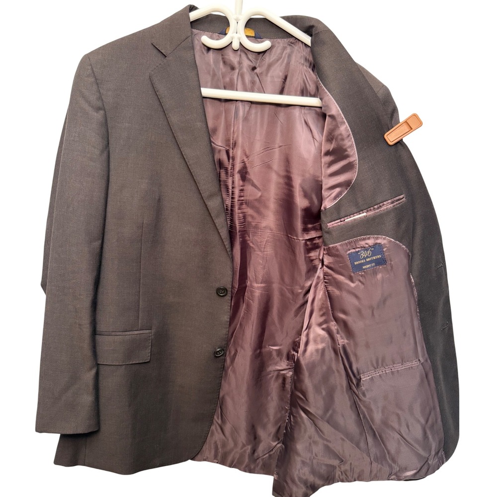 Brooks Brothers 346 Regent Fit Brown Wool Blazer Jacket 42R Men's Sport Coat